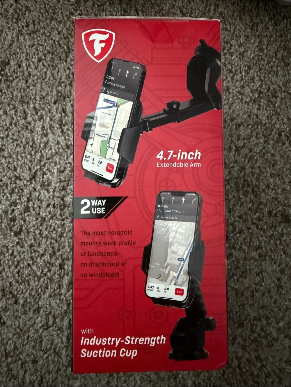 Firestone Black Dashboard & Windshield Phone Mount - Extendable Arm